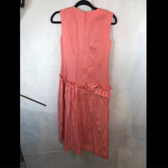 NWT $620 J Koo Sleeveless Ruffle Dress in Pink [Size: XS ]‎ - Picture 6 of 8